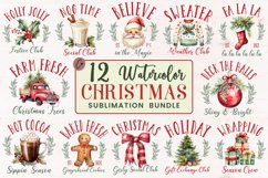 Watercolor Christmas PNG Sublimation Bundle Product Image 1