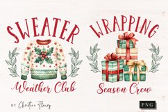 Watercolor Christmas PNG Sublimation Bundle Product Image 7