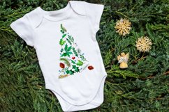 Christmas watercolor clipart poinsettia, fox, bird Product Image 8