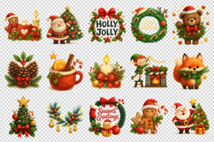 Christmas clipart printable sublimation bundle png Product Image 4