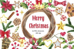 Christmas watercolor clipart set png