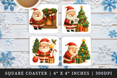 Christmas square coaster sublimation, coasters design Product Image 1