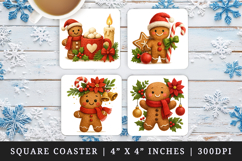 Christmas square coaster sublimation, coasters design Product Image 1