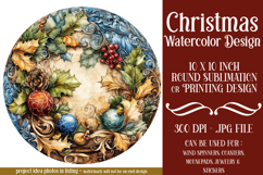 Christmas Wind Spinner, Watercolor Holiday Round Image, r1 Product Image 1