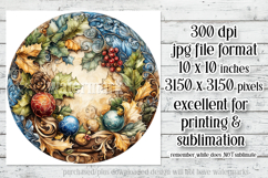 Christmas Wind Spinner, Watercolor Holiday Round Image, r1 Product Image 2