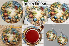 Christmas Wind Spinner, Watercolor Holiday Round Image, r1 Product Image 3