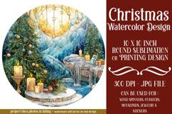 Christmas Wind Spinner, Watercolor Holiday Round Image, r2 Product Image 1