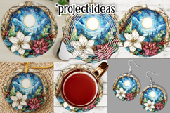Christmas Wind Spinner, Watercolor Holiday Round Image, r3 Product Image 3