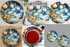 Christmas Wind Spinner, Watercolor Holiday Round Image, r4 Product Image 3