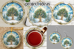 Christmas Wind Spinner, Watercolor Holiday Round Image, r6 Product Image 3