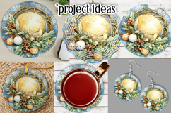 Christmas Wind Spinner, Watercolor Holiday Round Image, r7 Product Image 3
