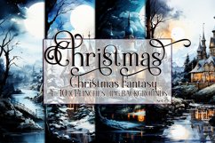 Christmas Backgrounds, 10x14 Watercolor Fantasy Backgrounds Product Image 1