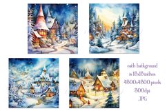 Christmas Backgrounds, 15x15 Watercolor Fantasy Backgrounds Product Image 2