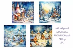 Christmas Backgrounds, 15x15 Watercolor Fantasy Backgrounds Product Image 2