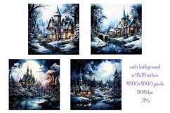 Christmas Backgrounds, 15x15 Watercolor Fantasy Backgrounds Product Image 2