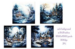 Christmas Backgrounds, 15x15 Watercolor Fantasy Backgrounds Product Image 2