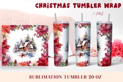Christmas Watercolor Flowers Sublimation Tumbler Wrap Product Image 1