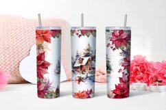 Christmas Watercolor Flowers Sublimation Tumbler Wrap Product Image 2