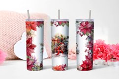 Christmas Watercolor Flowers Sublimation Tumbler Wrap Product Image 2