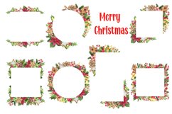 Christmas watercolor frames png 