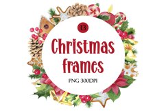 Christmas watercolor frames png 