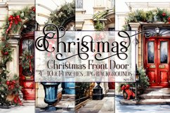 Christmas Backgrounds, 10x14 Watercolor Front Door, Stylish Product Image 1