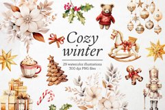 Cozy Winter - Watercolor Christmas PNG Design Elements Product Image 1