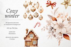 Cozy Winter - Watercolor Christmas PNG Design Elements Product Image 2