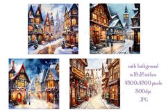 Christmas Backgrounds, 15x15 Christmas Main Street, Village Product Image 2