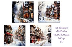 Christmas Backgrounds, 15x15 Christmas Main Street, Village Product Image 2