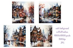 Christmas Backgrounds, 15x15 Christmas Main Street, Village Product Image 2