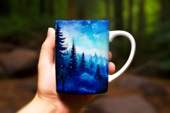 Night Sky Christmas Watercolor Background Mug Wrap Product Image 2