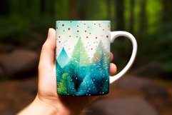 Green Forest Watercolor Background Mug Wrap Product Image 2