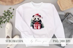 Cute watercolor Christmas panda clipart- 1 png file Product Image 2