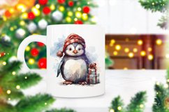 Christmas Watercolor Penguin illustration