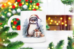 Christmas Watercolor Penguin illustration