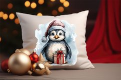 Christmas Watercolor Penguin illustration