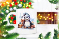 Christmas Watercolor Penguin illustration