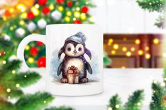 Christmas Watercolor Penguin illustration
