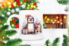 Christmas Watercolor Penguin illustration