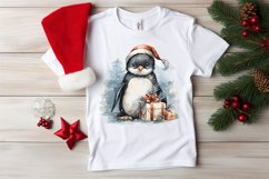 Christmas Watercolor Penguin Sublimation clipart