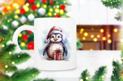 Christmas Watercolor Penguin Sublimation clipart