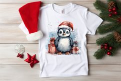 Christmas Watercolor Penguin Sublimation clipart