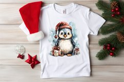 Christmas Watercolor Penguin Sublimation clipart
