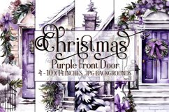 Christmas Backgrounds, 10x14 Purple Front Doors, Holiday Product Image 1