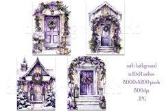 Christmas Backgrounds, 10x14 Purple Front Doors, Holiday Product Image 2