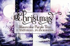 Christmas Backgrounds, 15x15 Watercolor Purple Holiday Tree Product Image 1