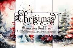 Christmas Backgrounds, 15x15 Watercolor Red Holiday Tree Product Image 1