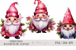 Cute watercolor Christmas gnome pillow sublimations- 3 png Product Image 2