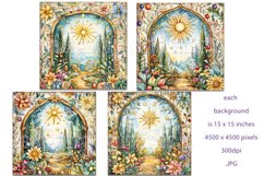 Christmas Backgrounds, Watercolor 15x15 Holiday Scenes, s14 Product Image 2